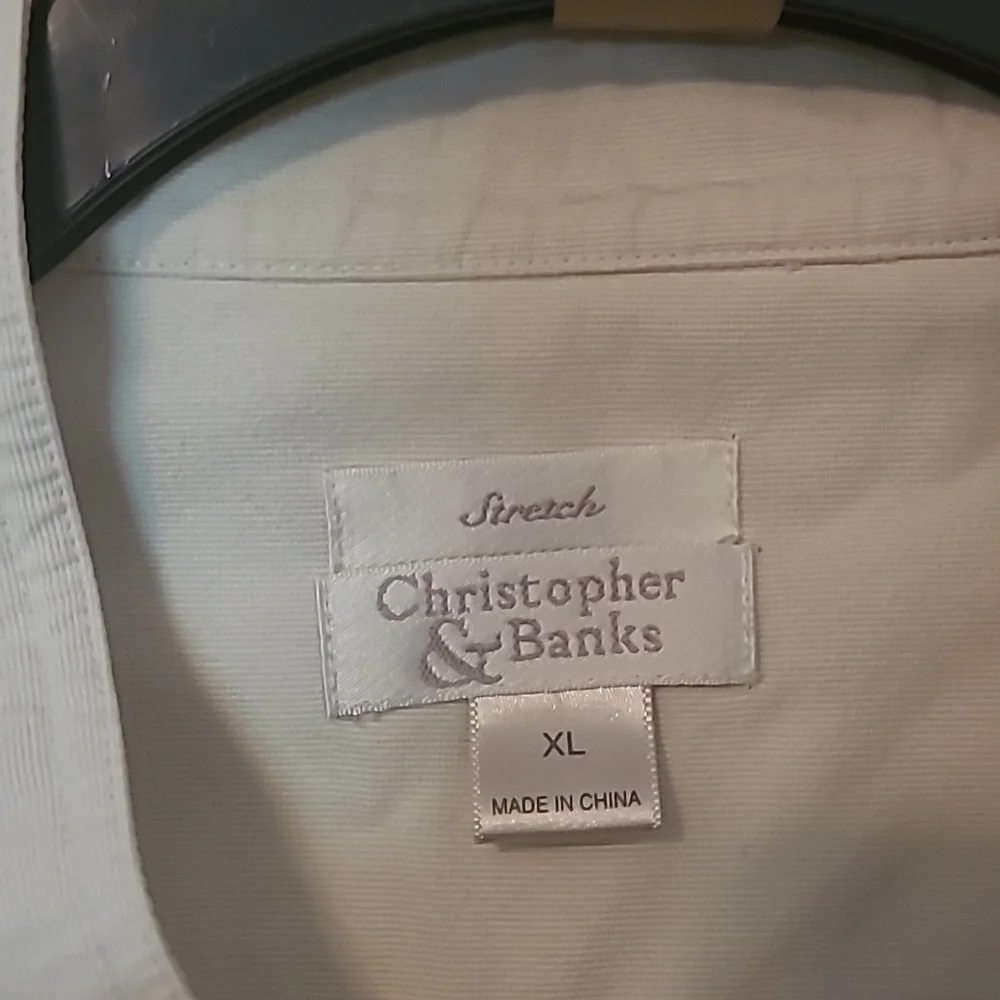 Christopher & Banks cotton button front very light tan jacket Sz XL - Picture 2 of 7